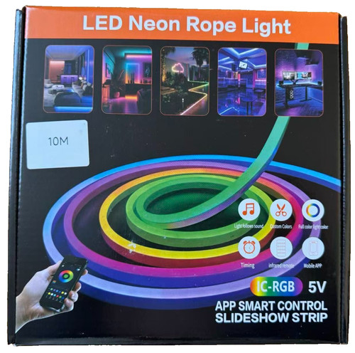 10m rgb led neon rope - ic-rgb,